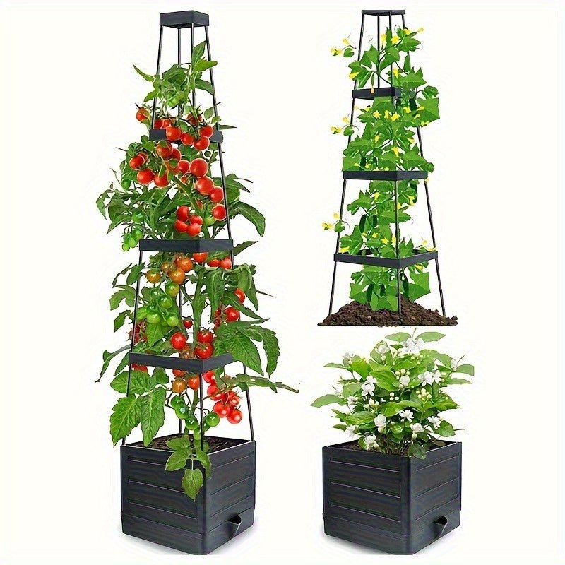 Self Watering Tomato Tower Planter with Trellis – Support Frame for Climbing Plants