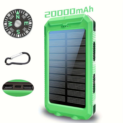 Portable Solar Power Bank with Dual USB & LED Torch – 10000mAh / 20000mAh