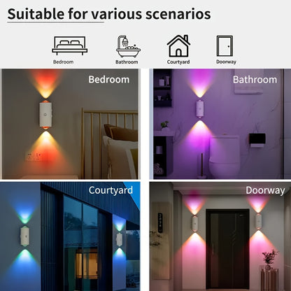 Smart RGB Motion Sensor Night Light – USB Rechargeable Wall Light with Auto On/Off