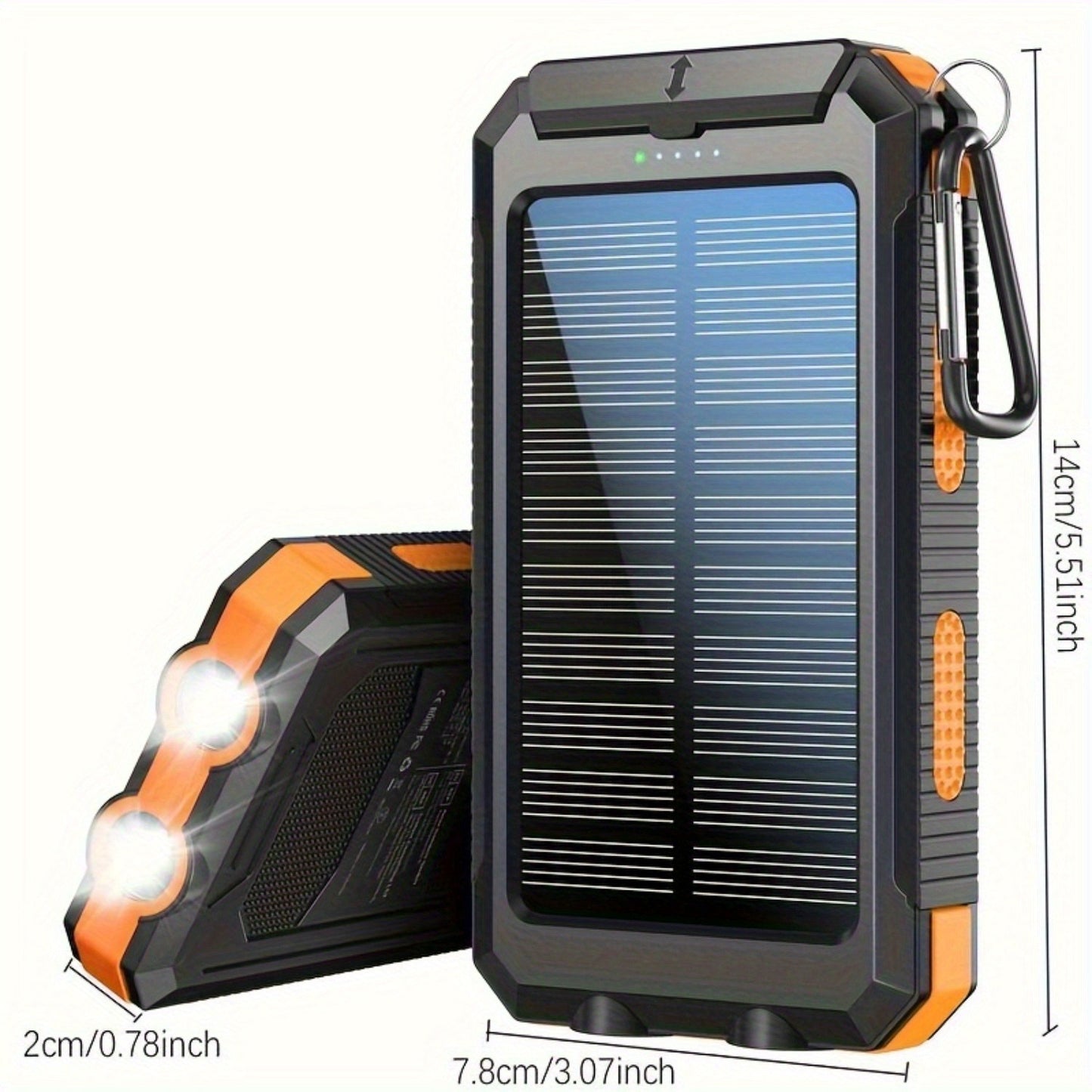 Portable Solar Power Bank with Dual USB & LED Torch – 10000mAh / 20000mAh