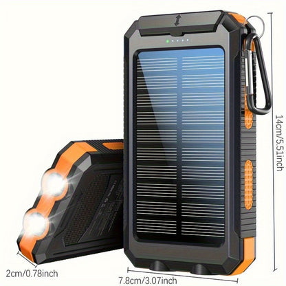 Portable Solar Power Bank with Dual USB & LED Torch – 10000mAh / 20000mAh