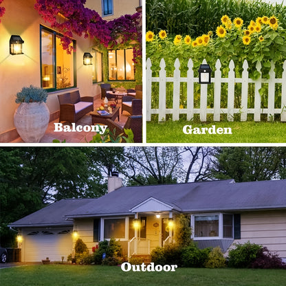 Solar Powered Outdoor Wall Lantern with Motion Sensor – 3 Lighting Modes