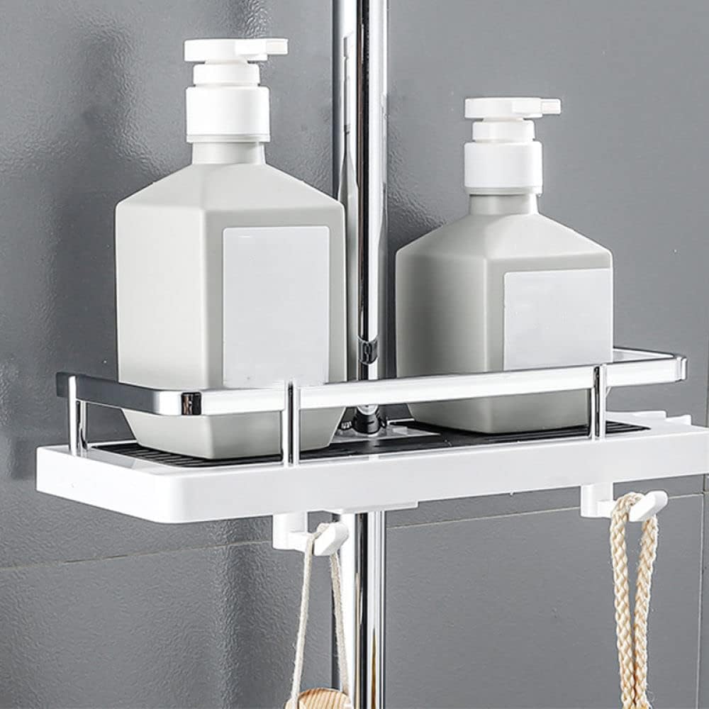 Adjustable Shower Rail Organiser | Caddy Shower Basket – No Drill Storage Shelf for Shampoo & Toiletries