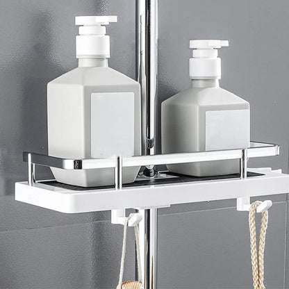 Adjustable Shower Rail Organiser | Caddy Shower Basket – No Drill Storage Shelf for Shampoo & Toiletries
