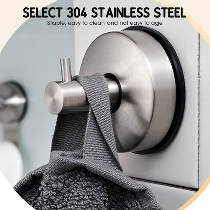 Reusable Vacuum Suction Cup Hooks – Stainless Steel Wall Hooks for Bathroom & Kitchen (Set of 2)