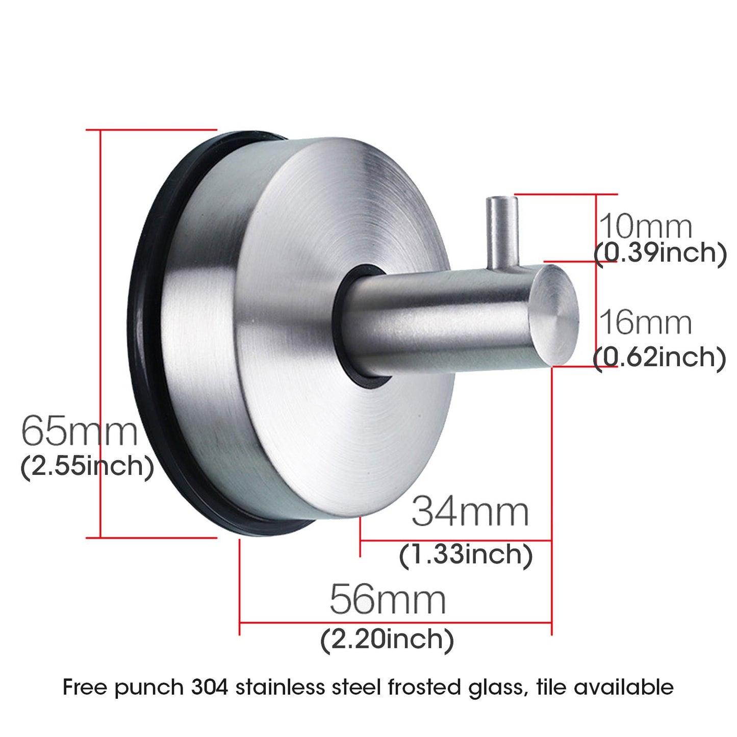 Reusable Vacuum Suction Cup Hooks – Stainless Steel Wall Hooks for Bathroom & Kitchen (Set of 2)