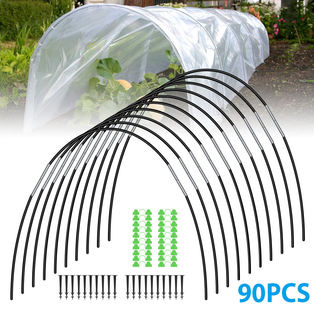 Garden Tunnel Hoops Set – 90 Piece Greenhouse Support Frame Kit for Plant Protection