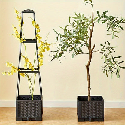 Self Watering Tomato Tower Planter with Trellis – Support Frame for Climbing Plants