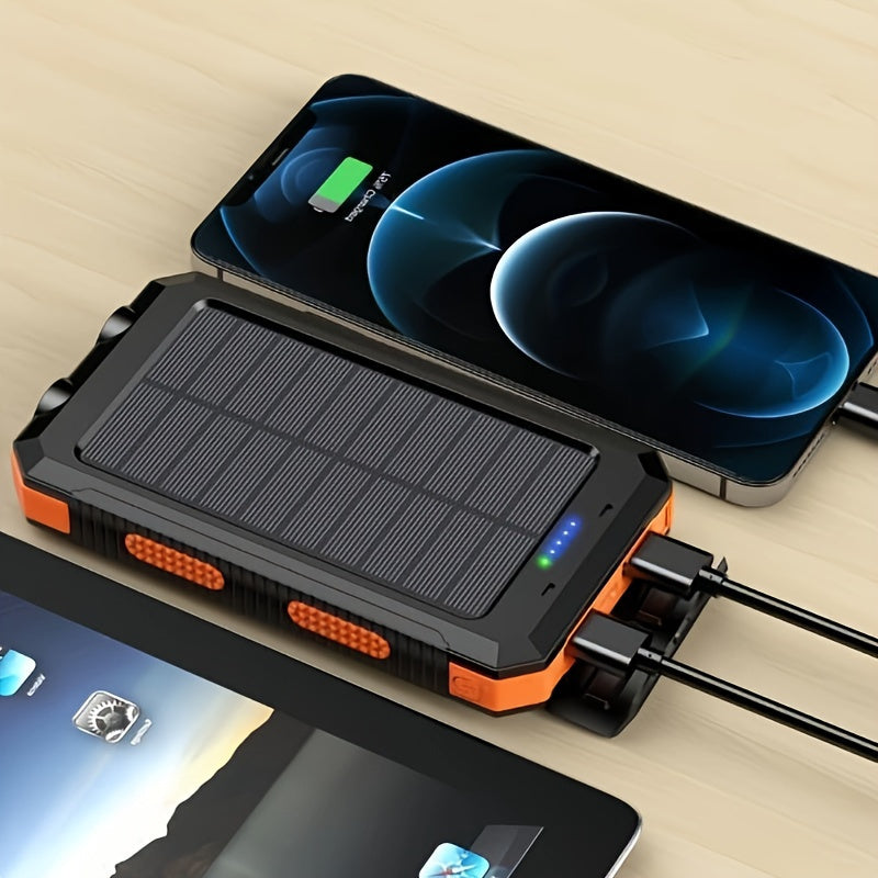 Portable Solar Power Bank with Dual USB & LED Torch – 10000mAh / 20000mAh
