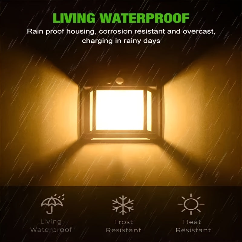 Solar Powered Outdoor Wall Lantern with Motion Sensor – 3 Lighting Modes