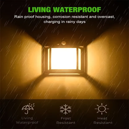 Solar Powered Outdoor Wall Lantern with Motion Sensor – 3 Lighting Modes