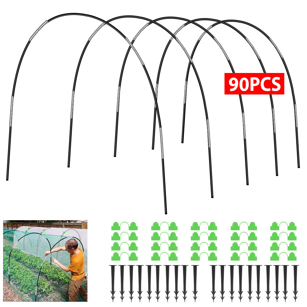 Garden Tunnel Hoops Set – 90 Piece Greenhouse Support Frame Kit for Plant Protection
