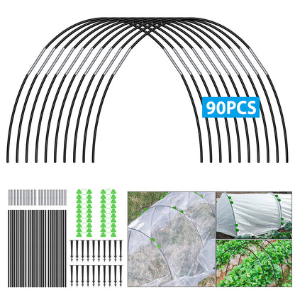 Garden Tunnel Hoops Set – 90 Piece Greenhouse Support Frame Kit for Plant Protection