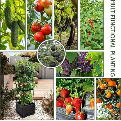 Self Watering Tomato Tower Planter with Trellis – Support Frame for Climbing Plants