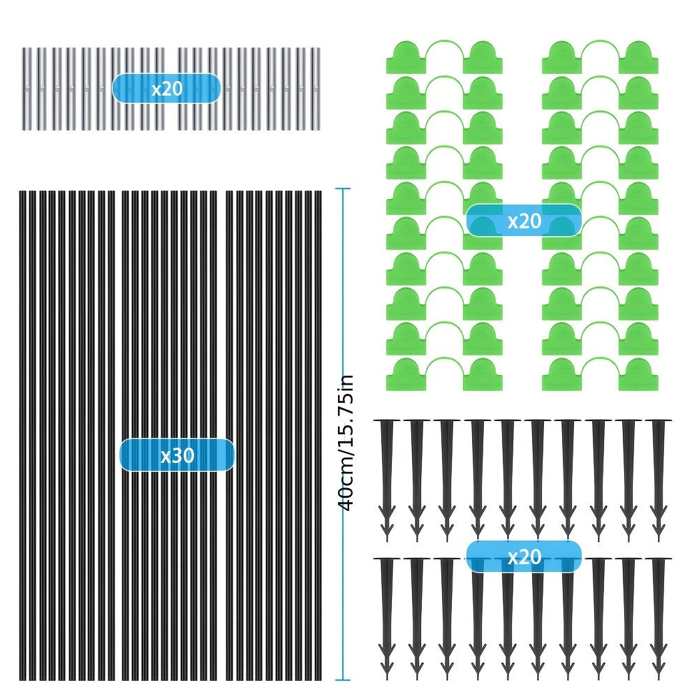 Garden Tunnel Hoops Set – 90 Piece Greenhouse Support Frame Kit for Plant Protection